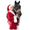 HORZE Red Polyester Santa Hat Helmet Cover-3