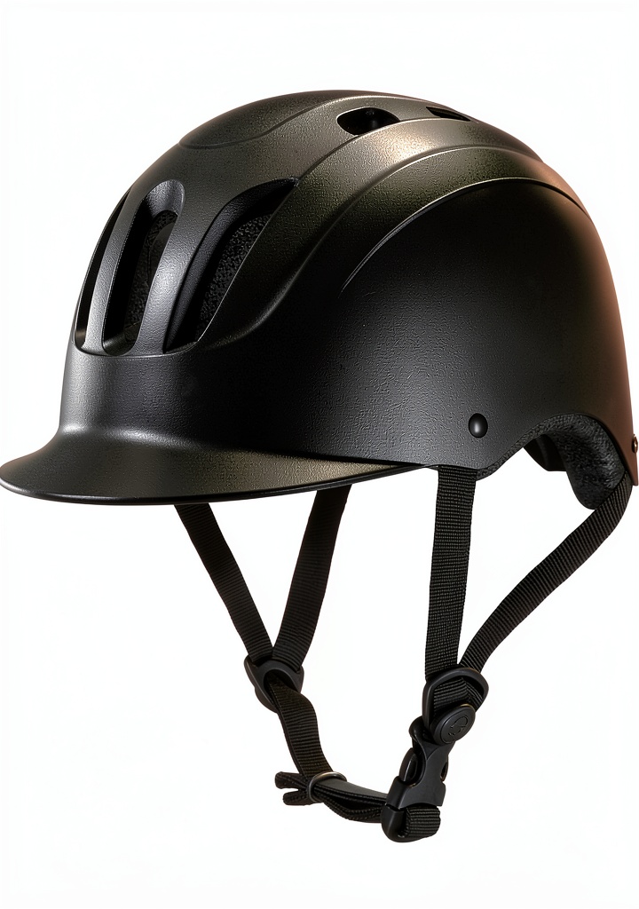 Adult rider wearing Troxel helmet during a trail ride