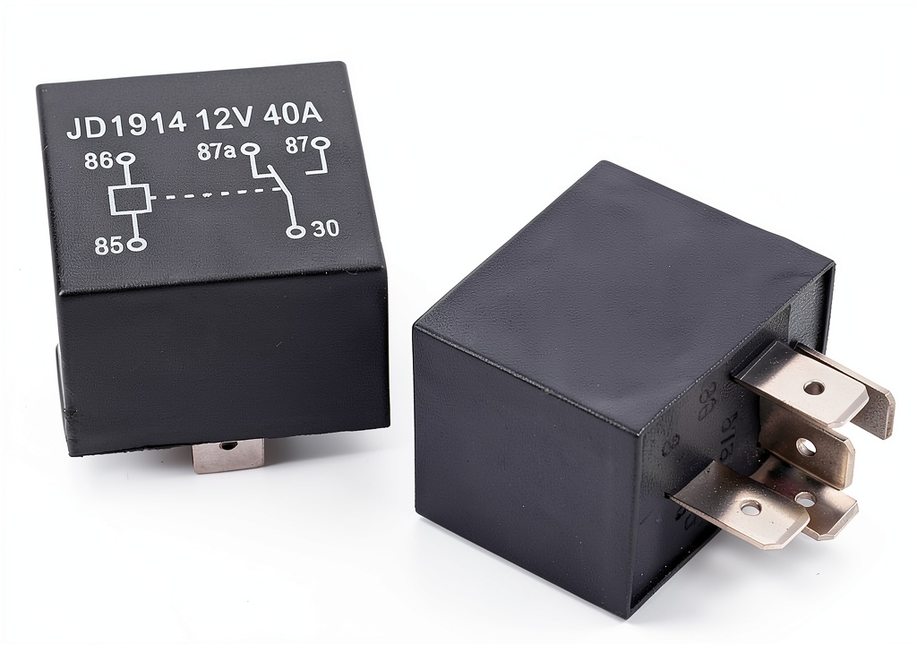 Installing JEENDA 12V DC Automotive Relay Screw Mount Copper on a wooden desk
