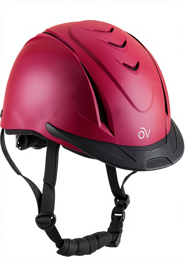 Ovation Metallic Schooler Helmet on a rider in a western arena