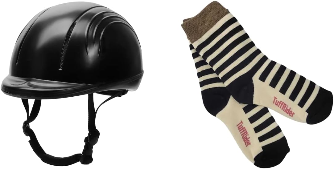 Installing TuffRider Equestrian Helmet for Adults on a wooden desk