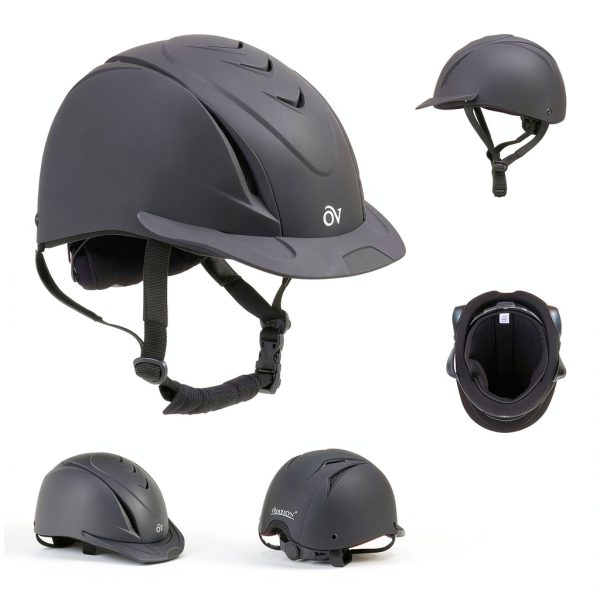 Ovation English Riding Helmet Black Deluxe Schooler-1