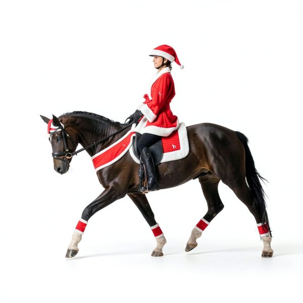 HORZE Red Polyester Santa Hat Helmet Cover-2