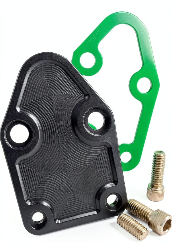 BIGLKNM Fuel Pump Mounting Plate Kit C092 Black Anodized 6061 Aluminum-2