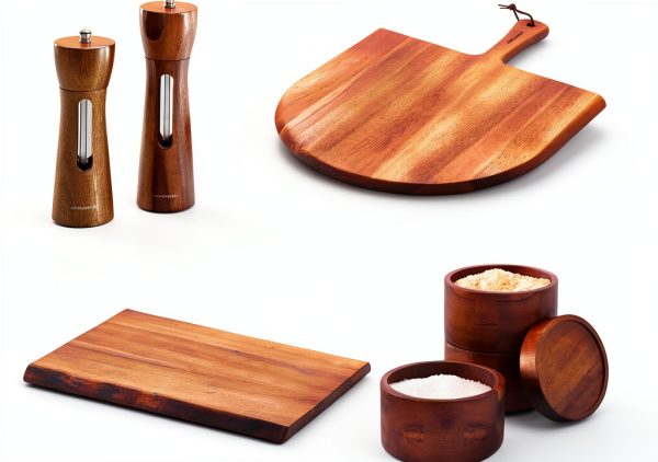Rachael Ray Pantryware Wood Salt Cellar Stacking Set 3-Piece Brown-4