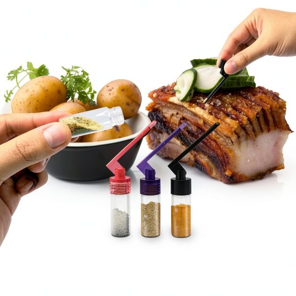 Travel Spice Containers Kit – 5 Pack 5ml Mini Seasoning Containers with Spoon Lids, Funnels, Cleaning Brush & Carry Case – Portable Spice Set for Camping, BBQ, Hiking & Outdoor Cooking-4