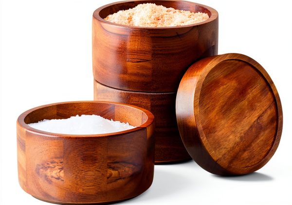 Rachael Ray Pantryware Wood Salt Cellar Stacking Set 3-Piece Brown-0