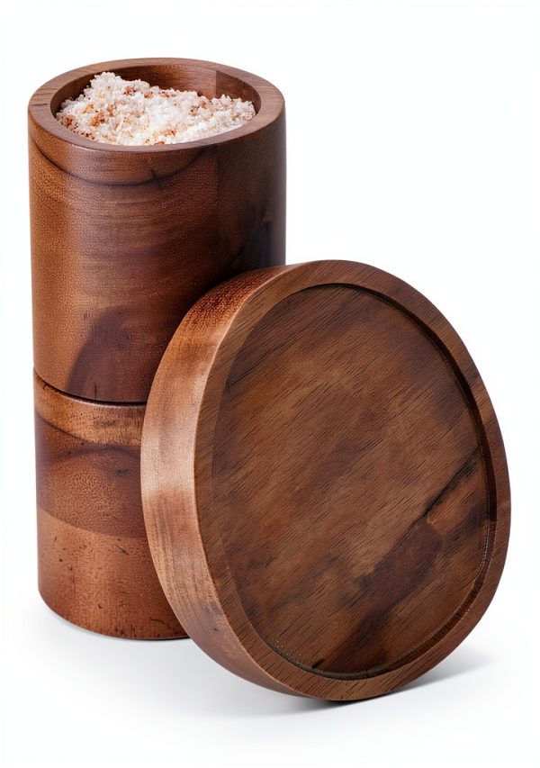 Rachael Ray Pantryware Wood Salt Cellar Stacking Set 3-Piece Brown-2