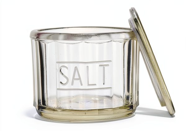 Creative Co-Op Round Pressed Glass Salt Cellar Dishwasher Safe-5