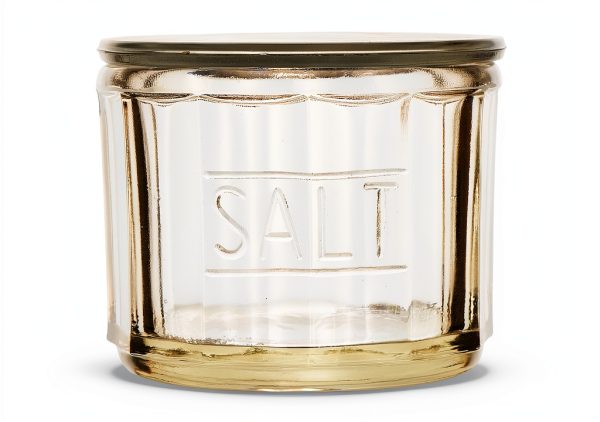 Creative Co-Op Round Pressed Glass Salt Cellar Dishwasher Safe-0