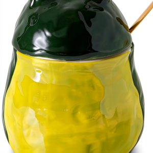 Frog Salt Cellar with Lid and Spoon Ceramic dgudgu Green Large-0