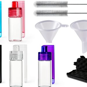 Travel Spice Containers Kit – 5 Pack 5ml Mini Seasoning Containers with Spoon Lids, Funnels, Cleaning Brush & Carry Case – Portable Spice Set for Camping, BBQ, Hiking & Outdoor Cooking-0