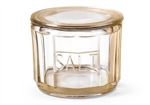 Creative Co-Op Round Pressed Glass Salt Cellar Dishwasher Safe-3