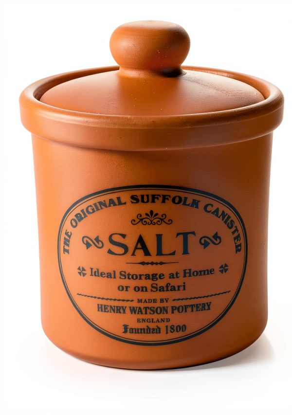 Salt Jar Henry Watson Classic Terracotta 3.8in x 4in Ceramic Spice Pot-3