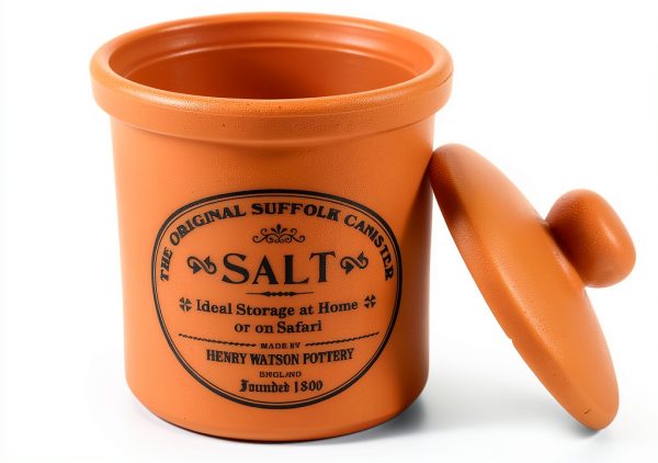 Salt Jar Henry Watson Classic Terracotta 3.8in x 4in Ceramic Spice Pot-1