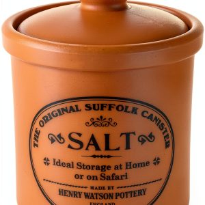 Salt Jar Henry Watson Classic Terracotta 3.8in x 4in Ceramic Spice Pot-0