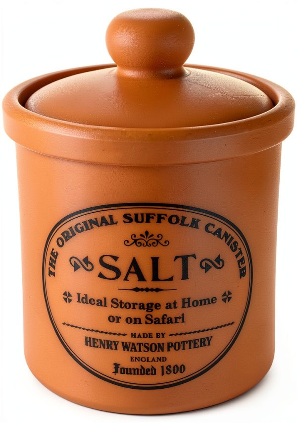 Salt Jar Henry Watson Classic Terracotta 3.8in x 4in Ceramic Spice Pot-0