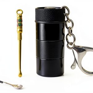 Mini Aluminum Spice Dispensers Set Black Leakproof Travel Container-0